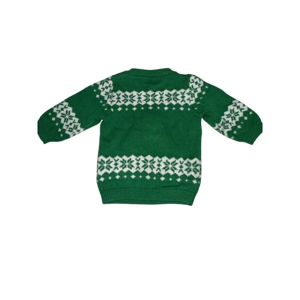 Disney Baby Christmas Sweater Unisex 9-12 M Green Mickey Mouse - Picture 2 of 7